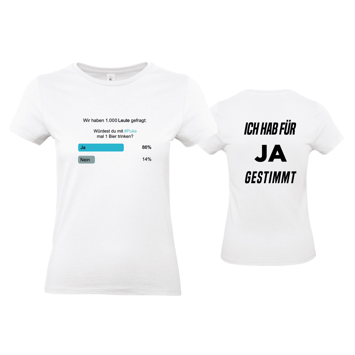 T-Shirt tailliert »Umfrage mit Ja« 