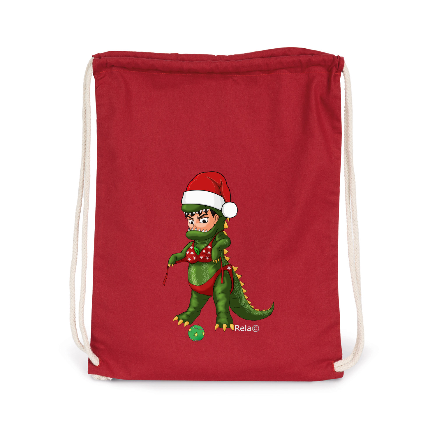 Turnbeutel »DinoPuke Weihanchten«          